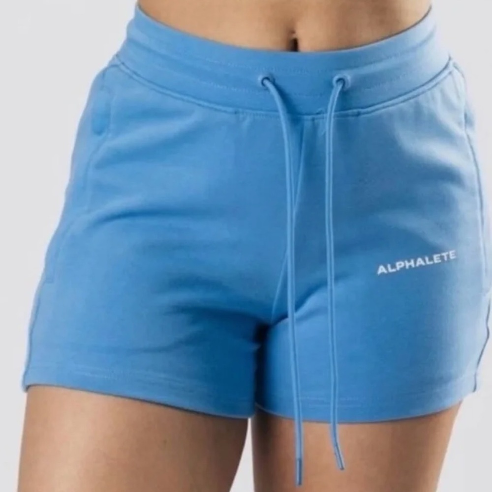 Alphalete NWT Essentials Core Athletic Sweat Shorts, Size Small, Color Ice Blue